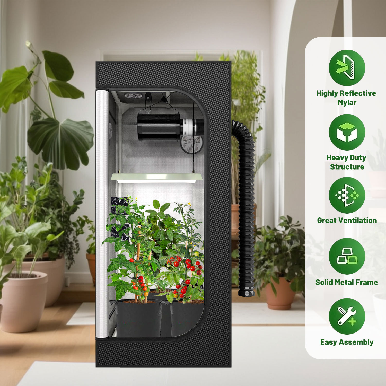 4x4 성장 텐트 전체 키트 LED 성장 관찰 창 및  - Grow Tent 4X4 리뷰 및 가격