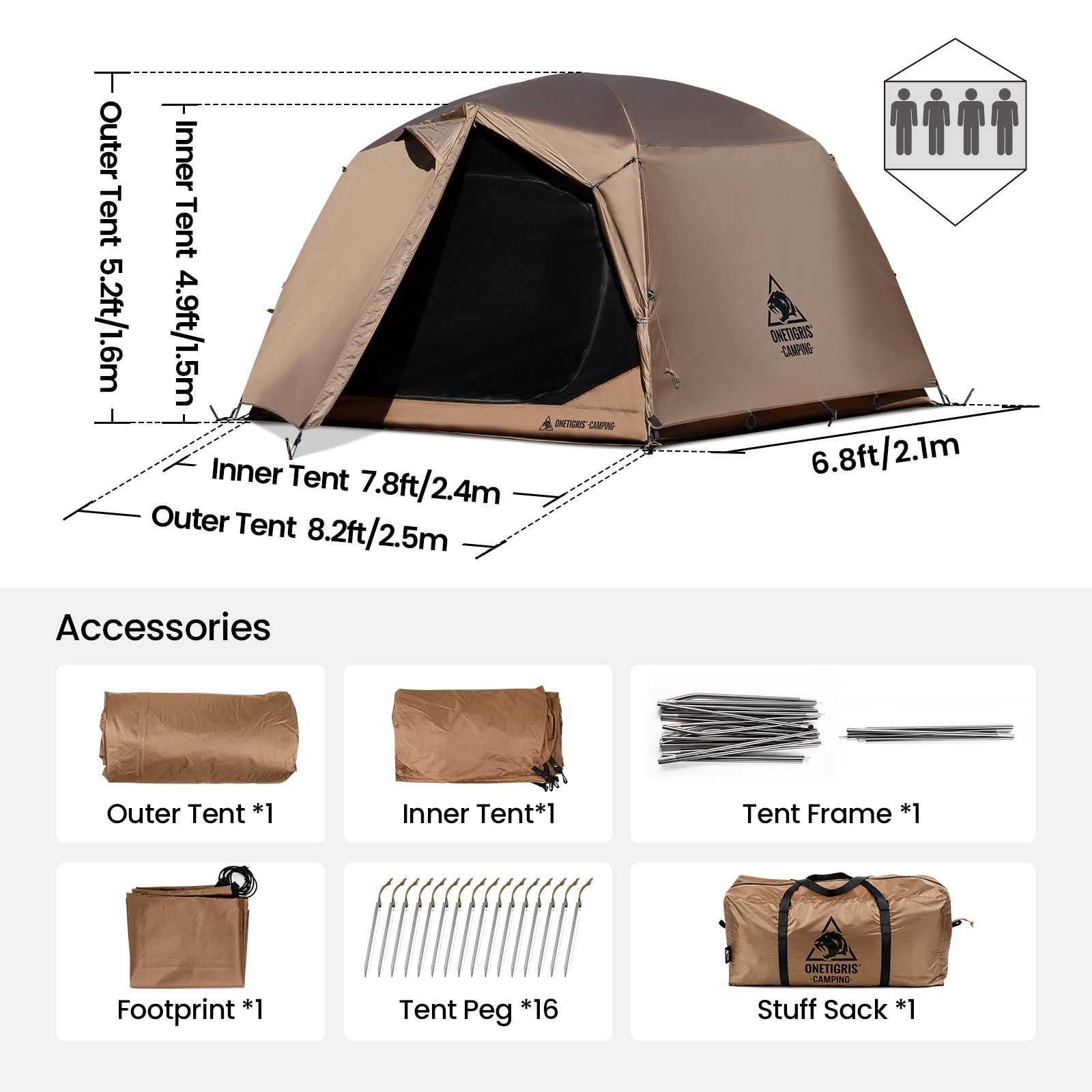 OneTigris JOVIAN 캠핑 텐트, 바닥 방수  - Grow Tent 4X4 리뷰 및 가격